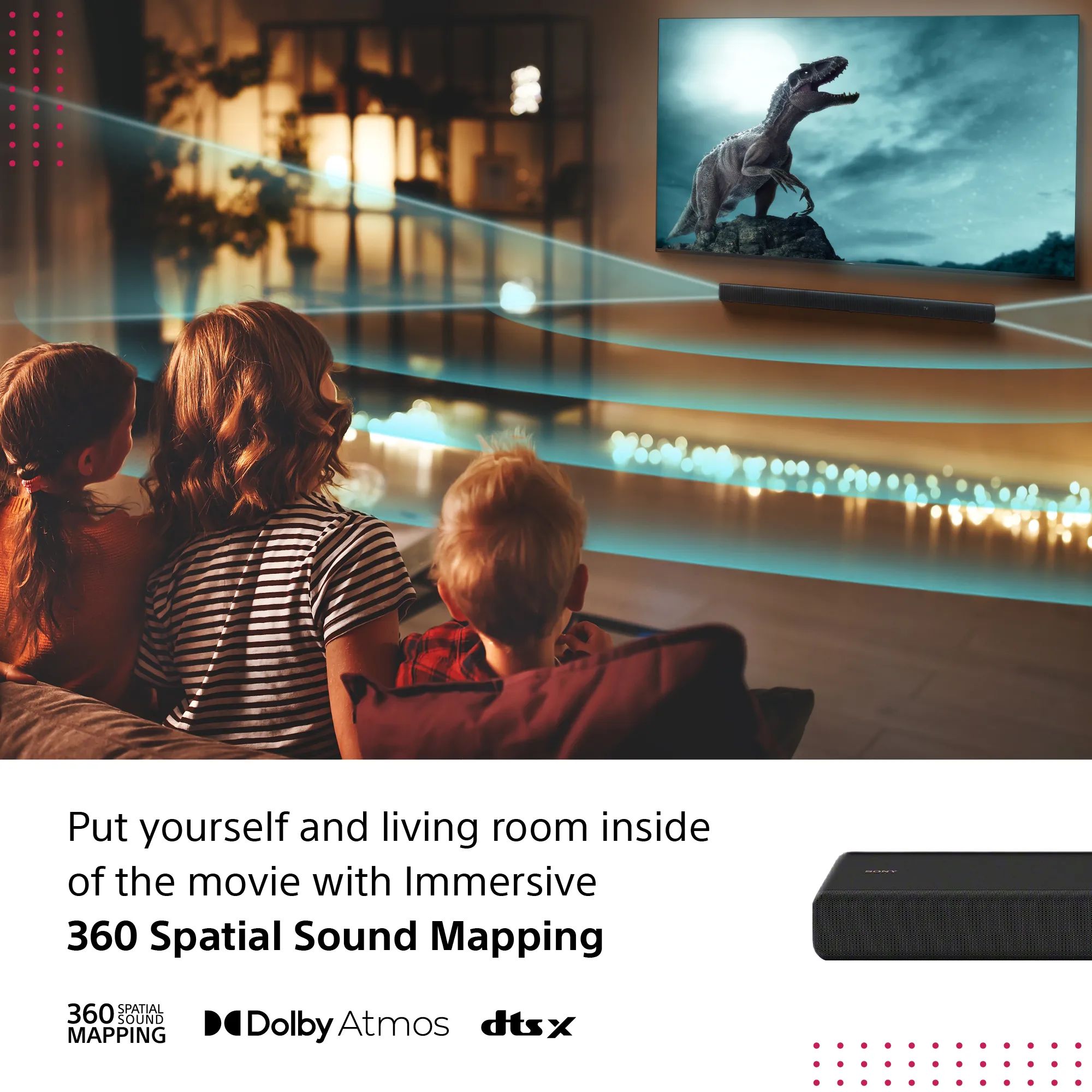Sony HTA3000 360 Spatial Sound Mapping Dolby Atmos DTS:X 3.1-kanavainen Soundbar