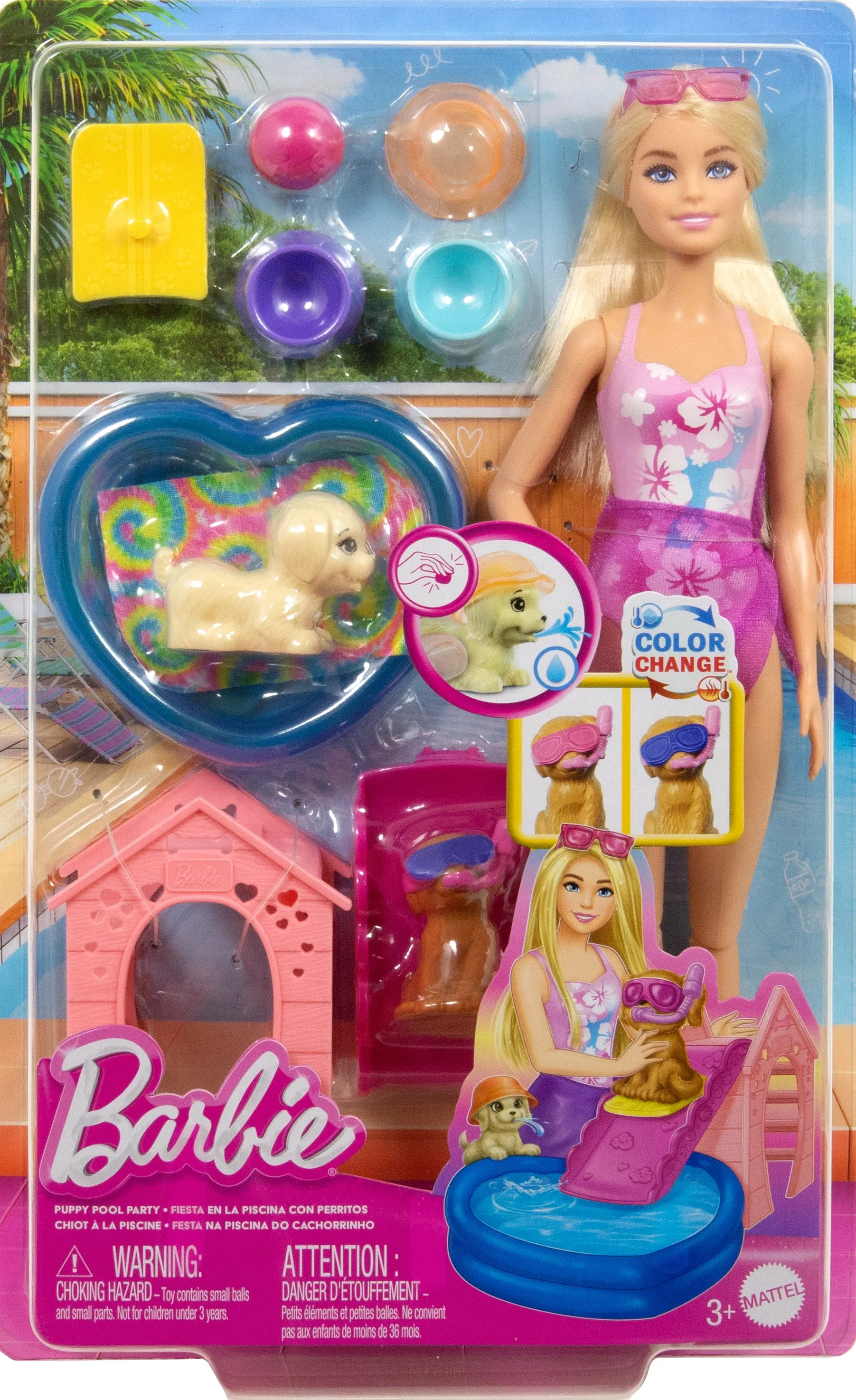 Mattel Barbie Puppy Pool Party - Aloha Blonde
