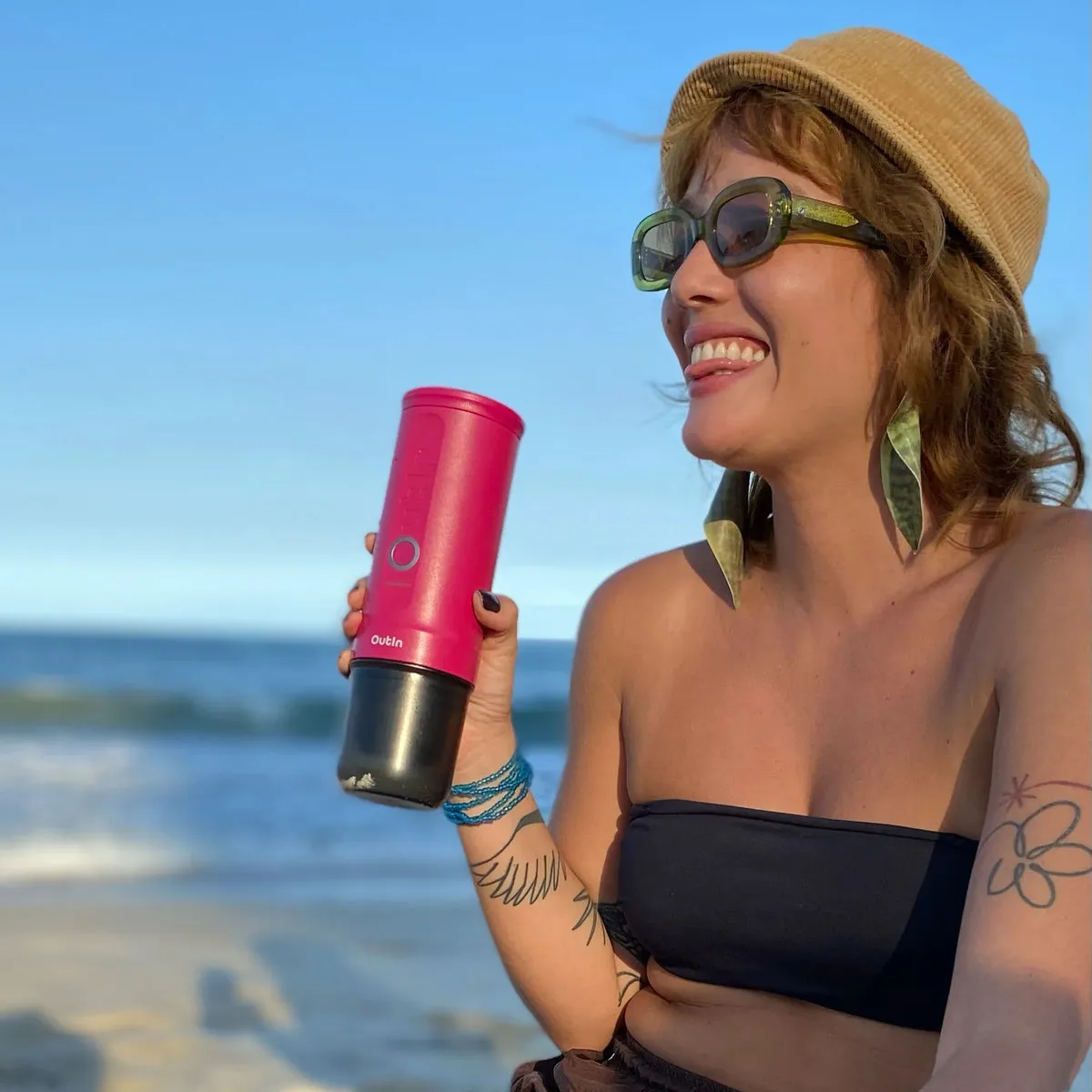 OutIn Nano Portable -espressokeitin, Fuchsia Pink