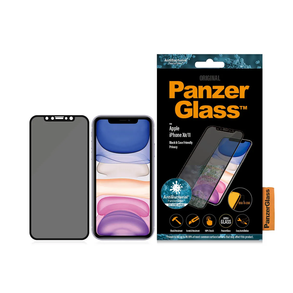 PanzerGlass Case Friendly, Privacy, iPhone XR - sk&auml;rmskydd
