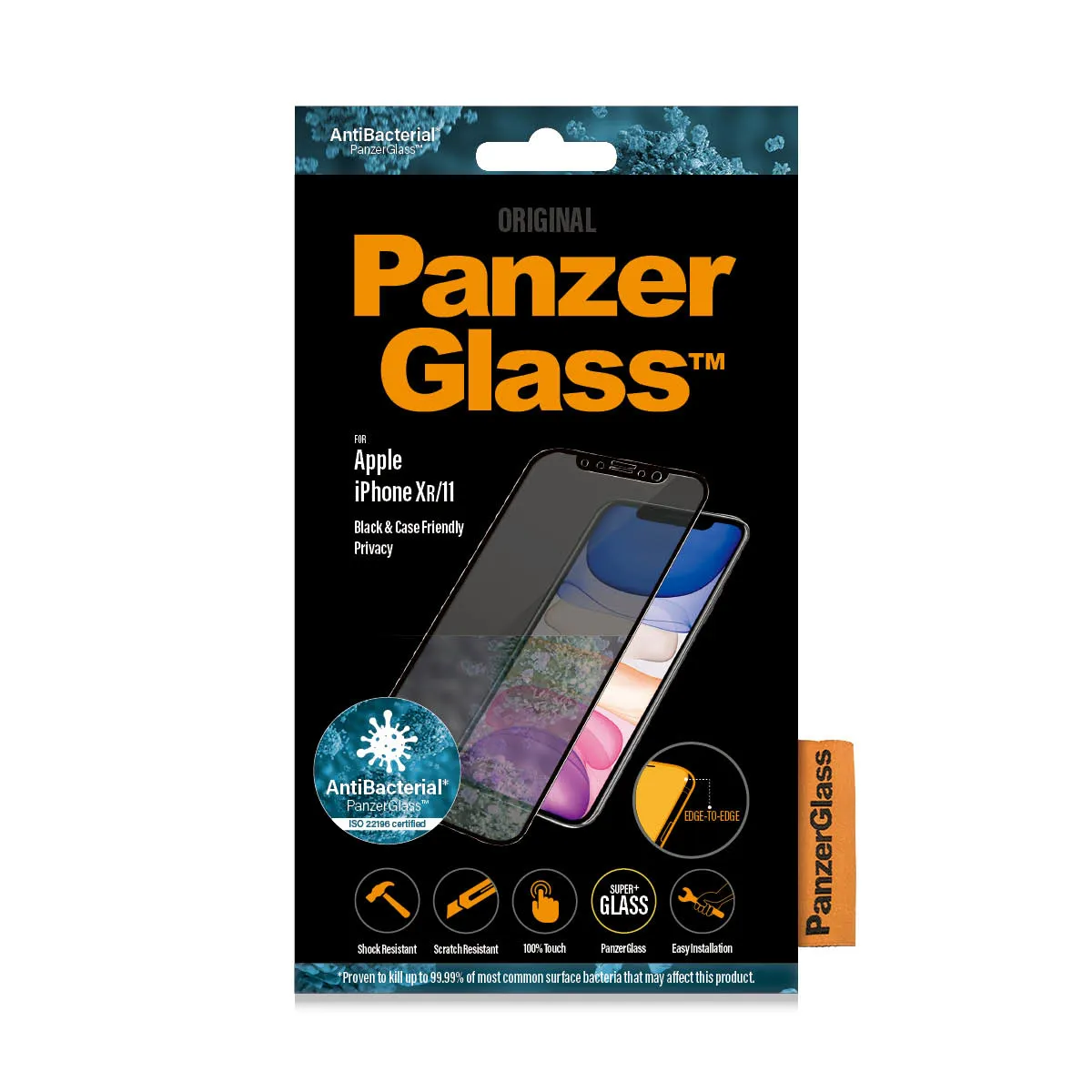 PanzerGlass Case Friendly, Privacy, iPhone XR - sk&auml;rmskydd