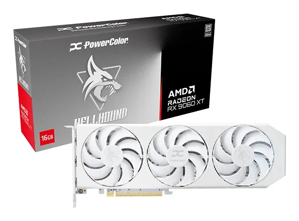 Powercolor Radeon RX 9060 XT MODEL 16GB - graphics card, White