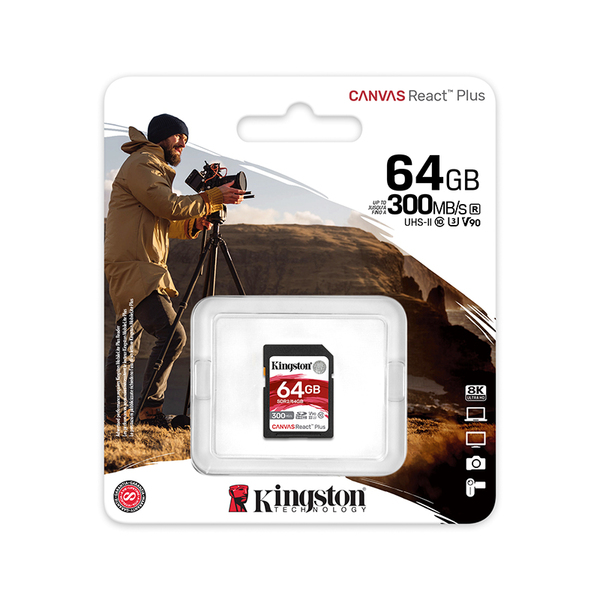 Kingston Canvas React Plus 64 GB SDXC UHS-II -minneskort