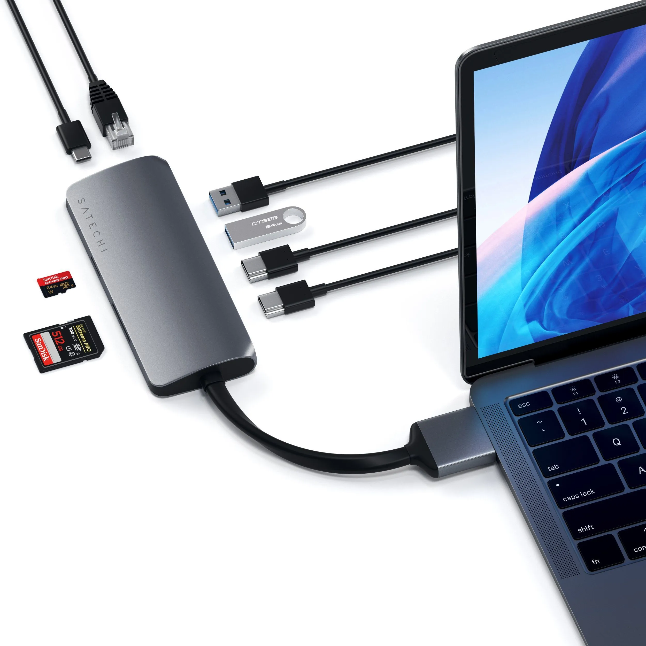 Satechi USB-C Multimedia Adapter Dual 4K HDMI Gigabit Ethernet