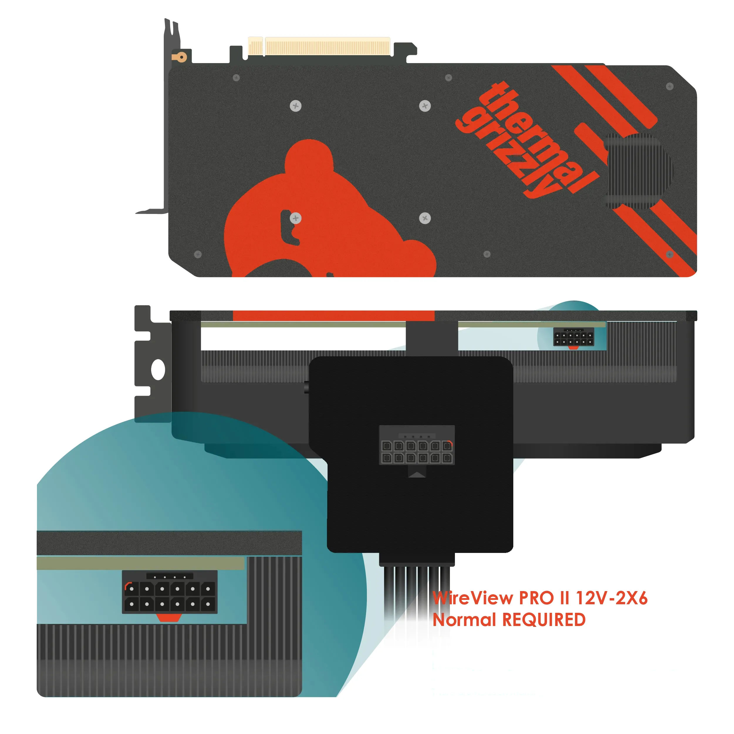 Thermal Grizzly WireView Pro II GPU Power Monitoring Adapter, 12V-2x6 Normal, 90&deg;