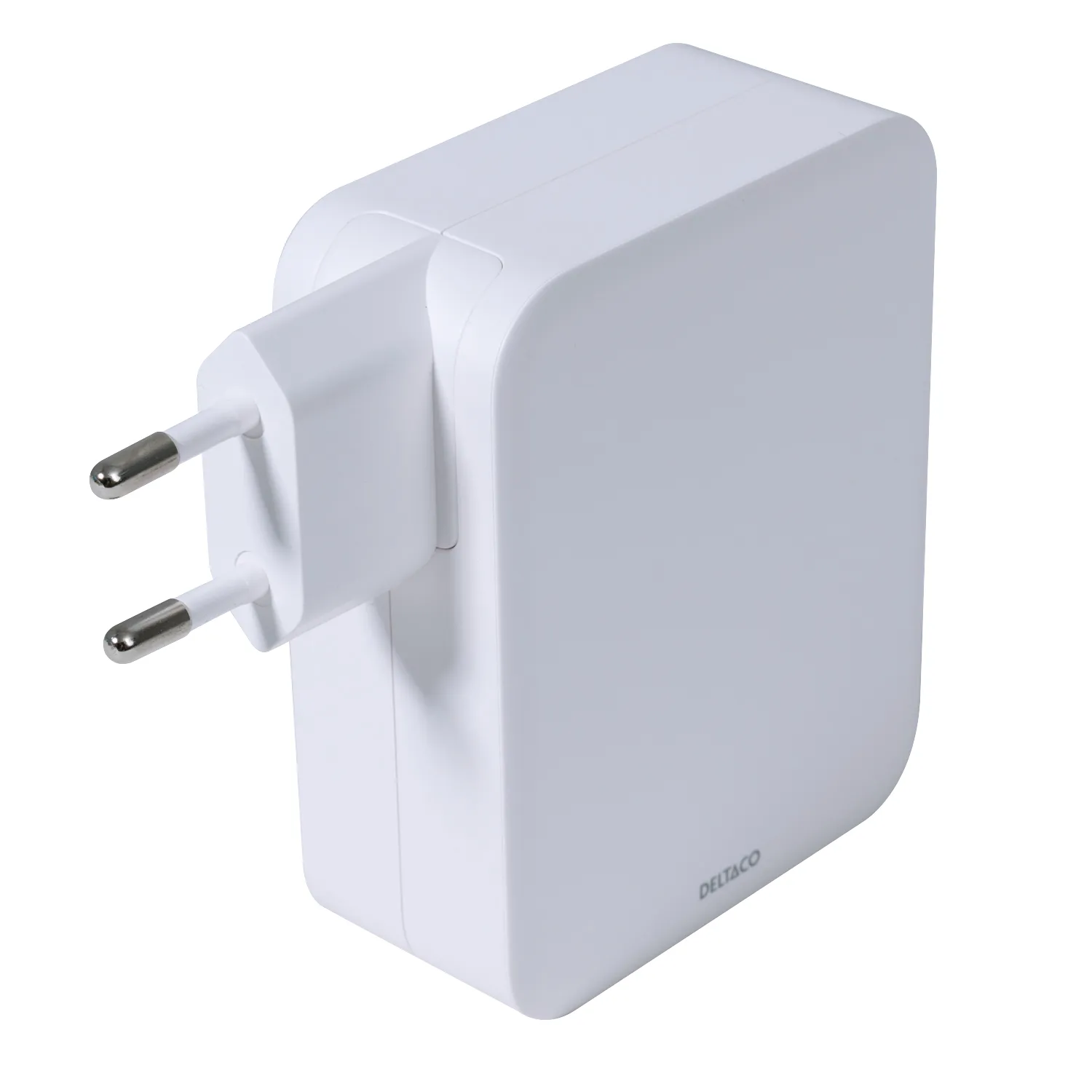 DELTACO USB-C wall charger, 1x USB-A, 3x USB-C, total 130 W, white