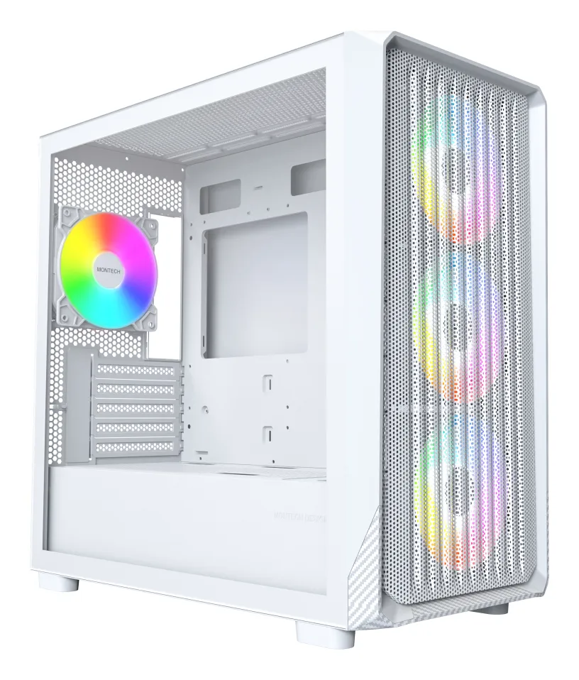 Montech X5M Micro-ATX Case, with RGB lighting, Black / White