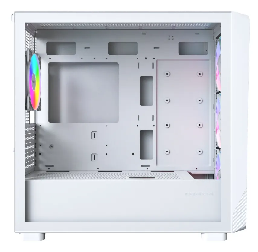 Montech X5M Micro-ATX Case, with RGB lighting, Black / White