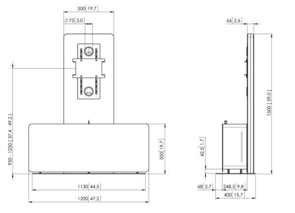 Vogel's Pro PVF 4112 -videoneuvottelukaappi, valkoinen