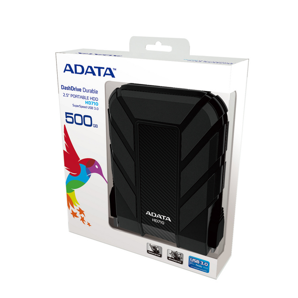 ADATA HD710 Dashdrive 500GB HDD extern 6,4cm 2,5i Black Waterproof