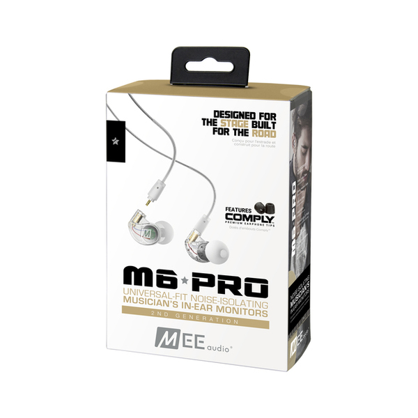 MEE audio M6 PRO Generation 2  Noise-Isolating In-Ear headphones with Detachable Cables /clear