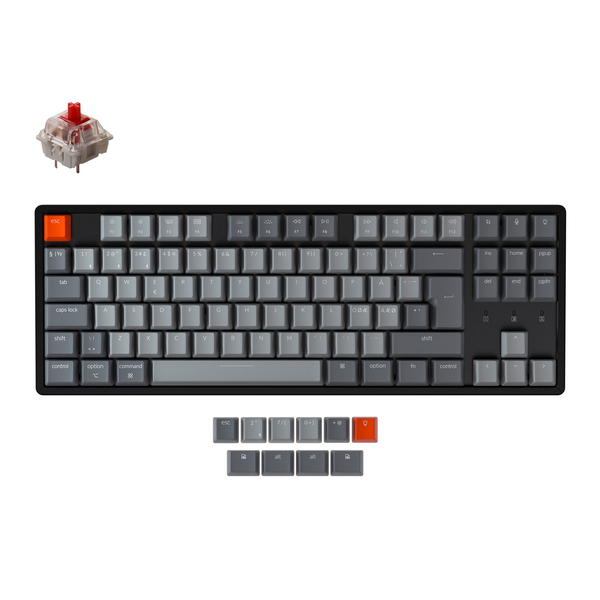 Keychron K8 RGB Aluminum - tr&aring;dl&ouml;s gaming tangentbord, Gateron Red