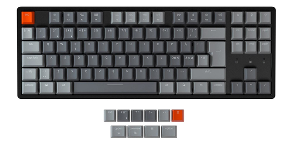 Keychron K8 RGB Aluminum - tr&aring;dl&ouml;s gaming tangentbord, Gateron Red