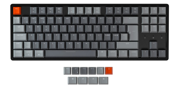 Keychron K8 RGB Aluminum - tr&aring;dl&ouml;s gaming tangentbord, Gateron Red