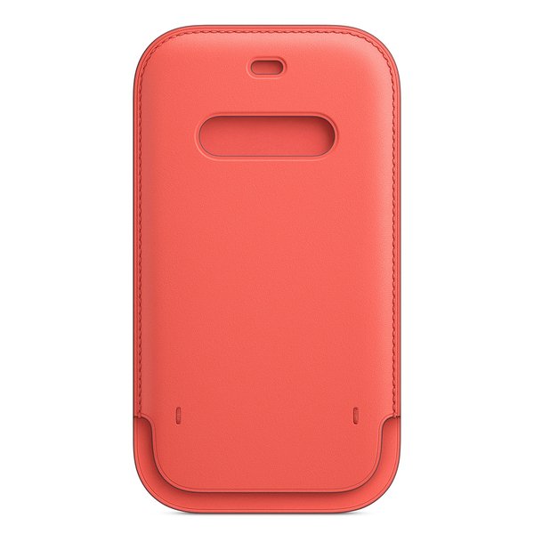 Apple iPhone 12 / 12 Pro, MagSafe -nahkatasku, Sitruspinkki