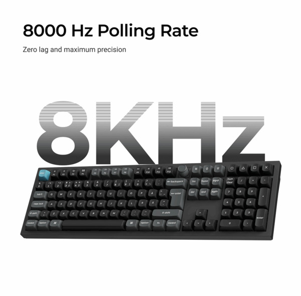 Keychron Q6 Ultra 8K Wireless Mechanical Gaming Keyboard, Keychron Silk POM Red, Black