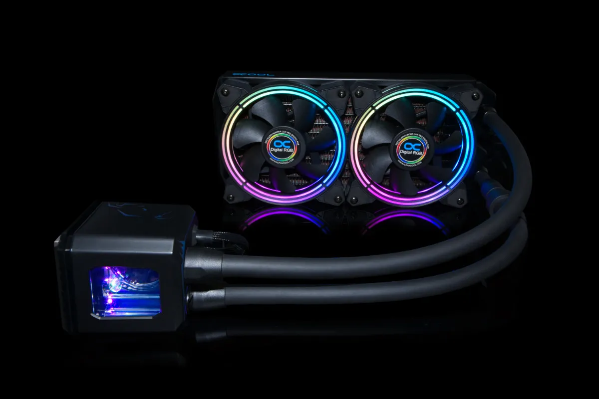 Alphacool Eisbaer Aurora 240mm ARGB Liquid Cooler, Black
