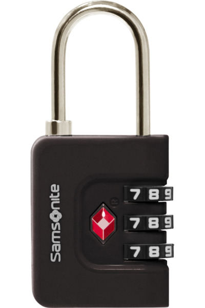 Samsonite TA Revolution Combilock 3 Dial -TSA-vaijerilukko, musta
