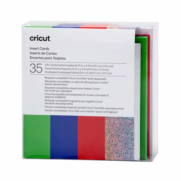 Cricut kortti-insertit S40 12,1 cm x 12,1 cm, Sateenkaari, 35 kpl
