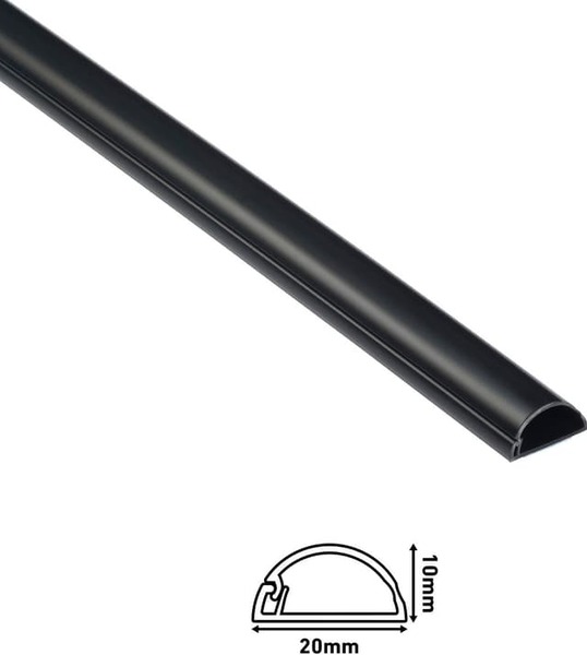 D-Line 20 x 10 millimeter 4 x 1 meter Self-Adhesive - Cable trunking kit, Black