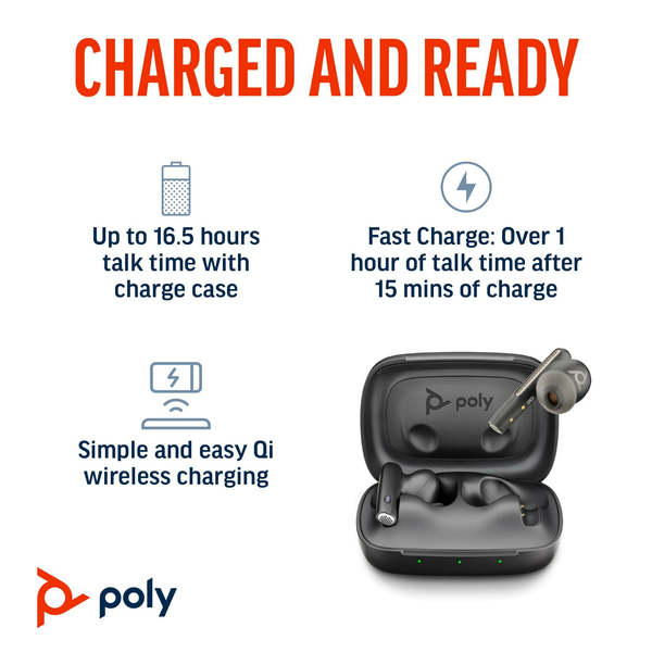 Poly Voyager Free 60 UC bluetooth -earbuds, black