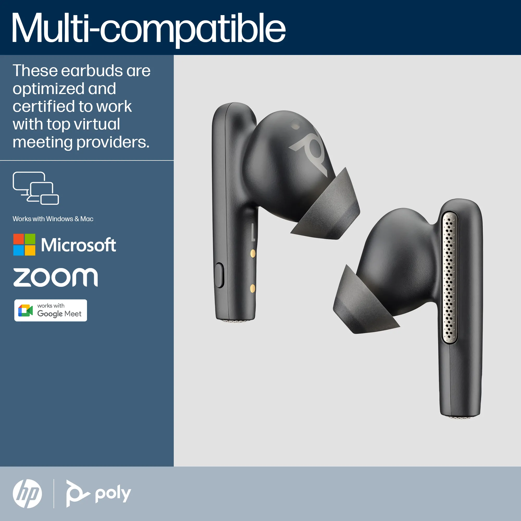 Poly Voyager Free 60 UC bluetooth -earbuds, black