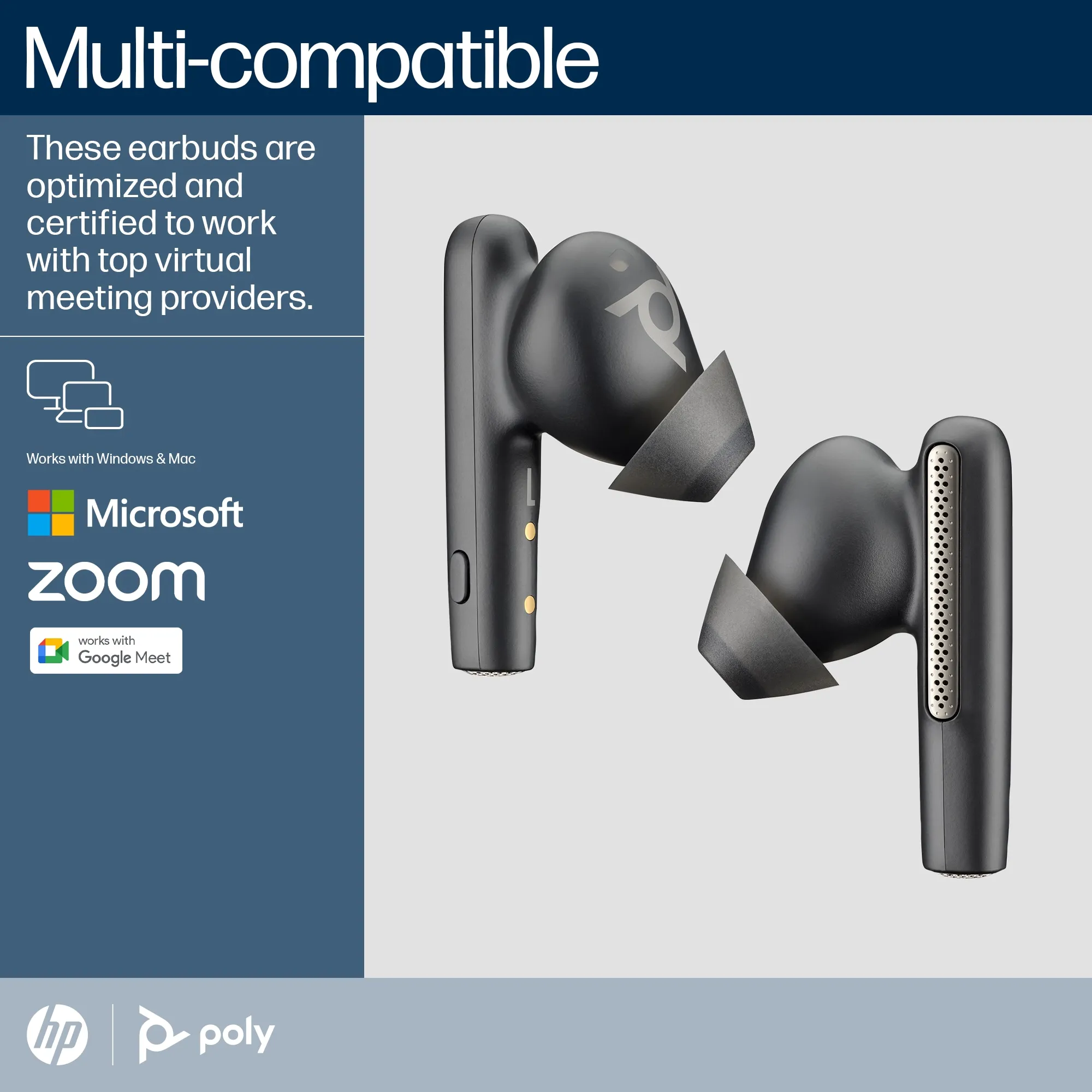 Poly Voyager Free 60 UC bluetooth -earbuds, black