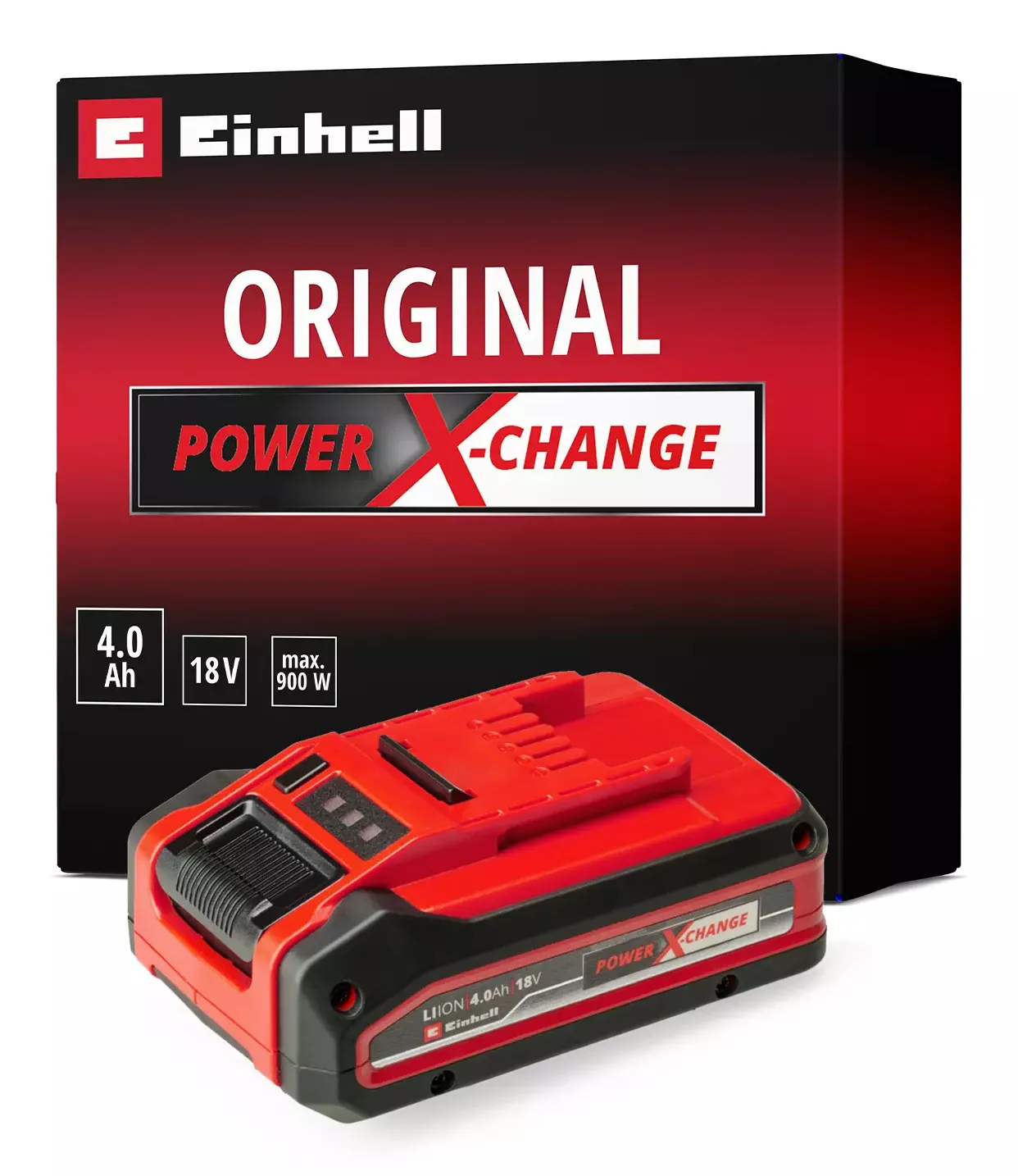 Einhell 18V 4.0Ah Power-X-Change Plus, rechargeable battery (red/black)