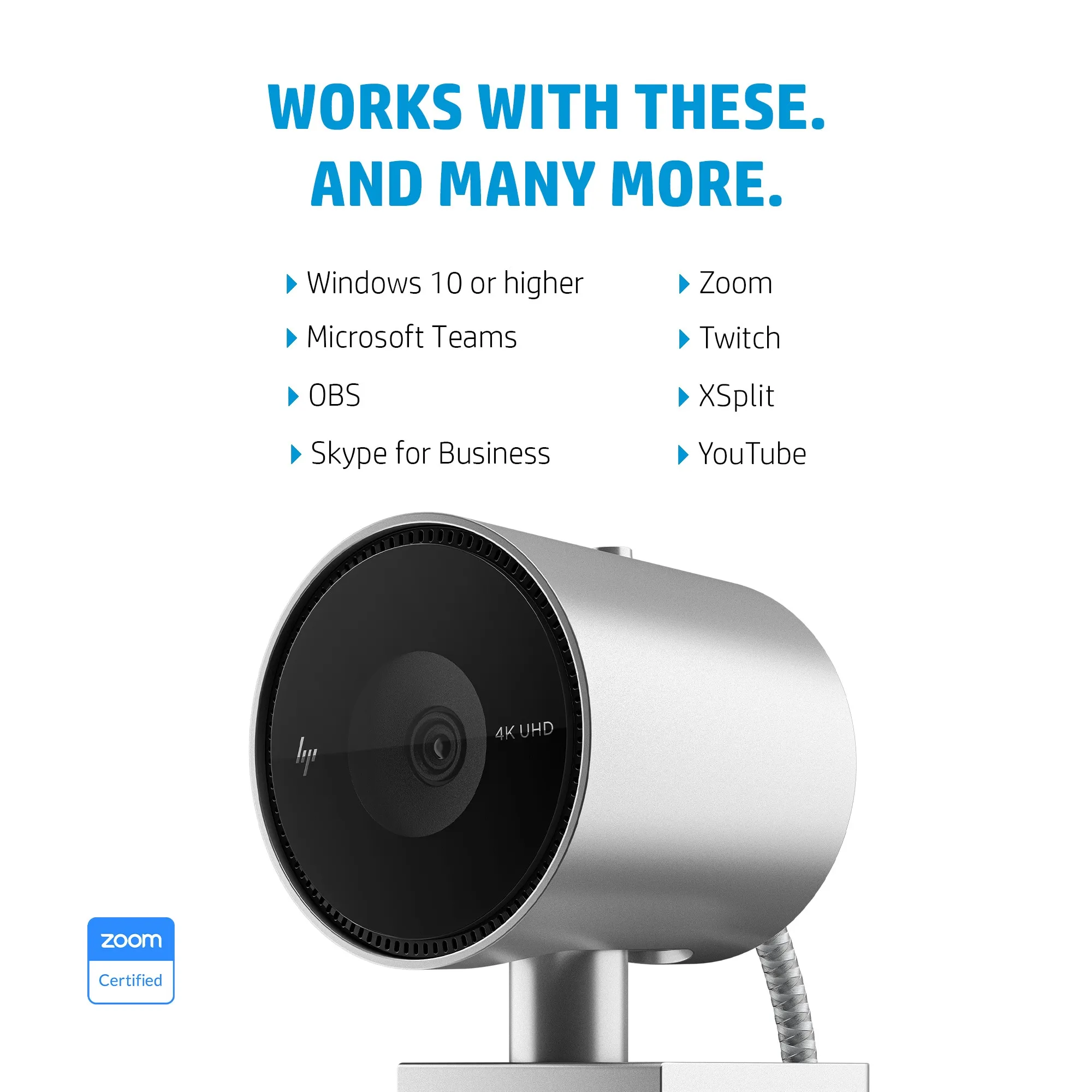 HP 950 4K Pro - webcam, grey