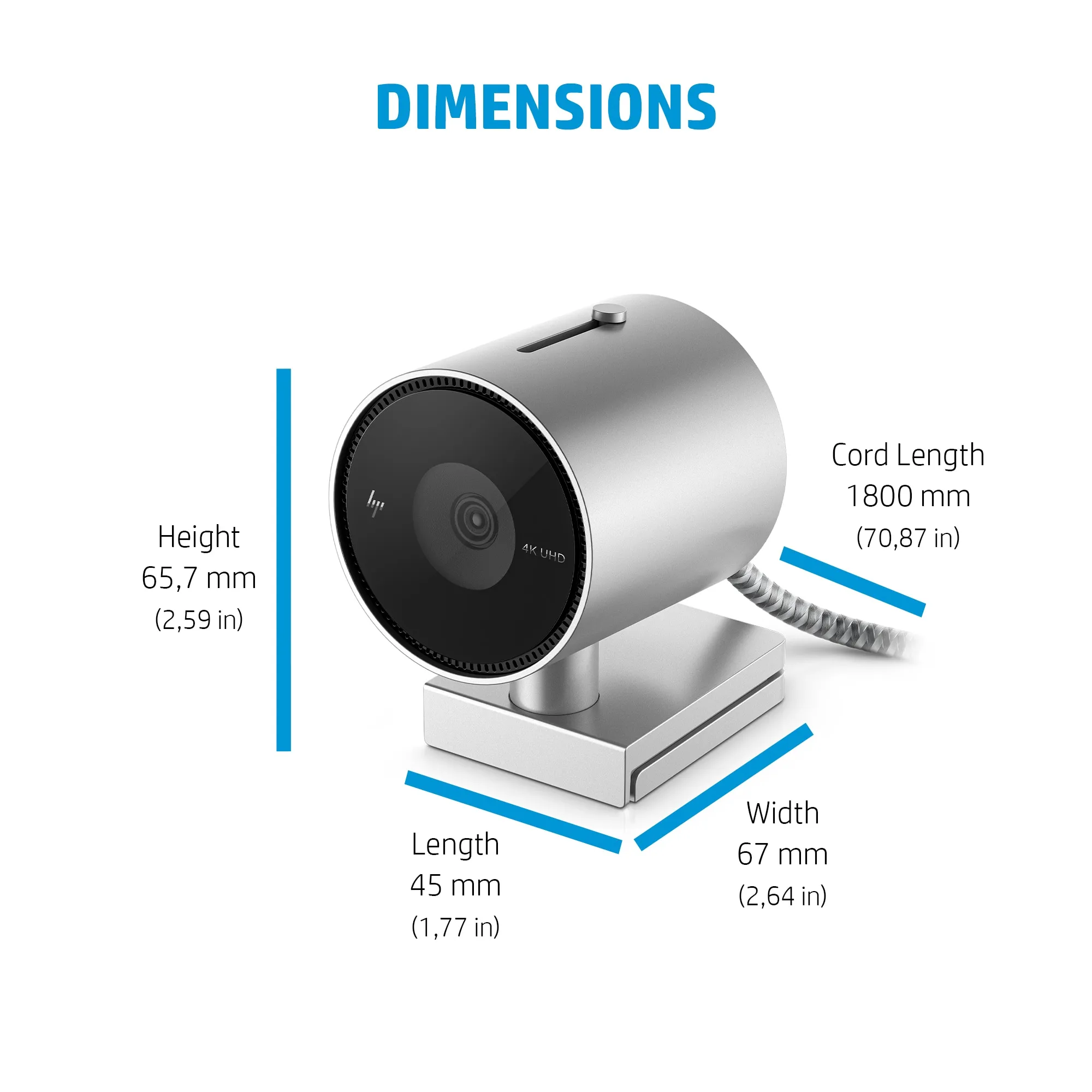 HP 950 4K Pro - webcam, grey