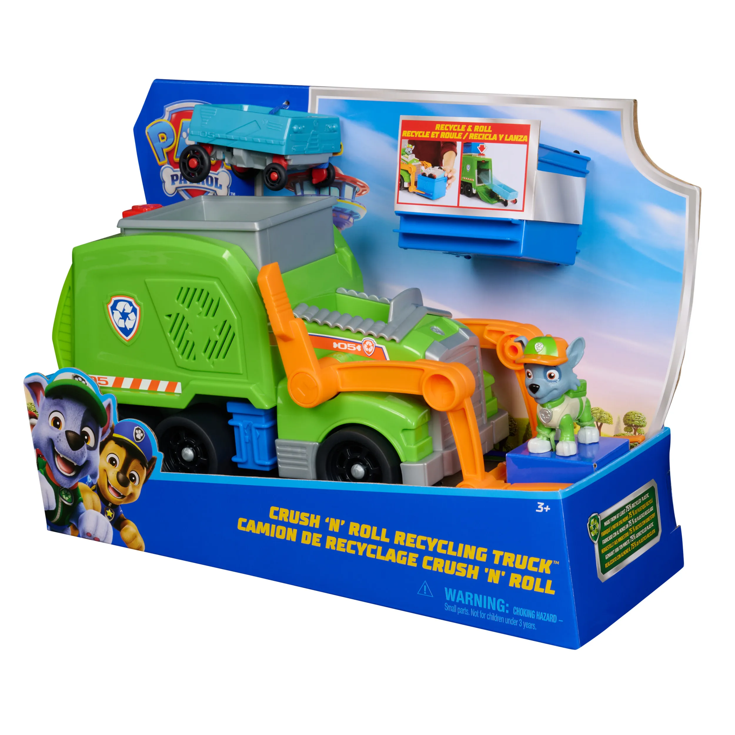 Spin Master Paw Patrol - Extra Large Recycling Truck with Rocky Figure and Transformation Function