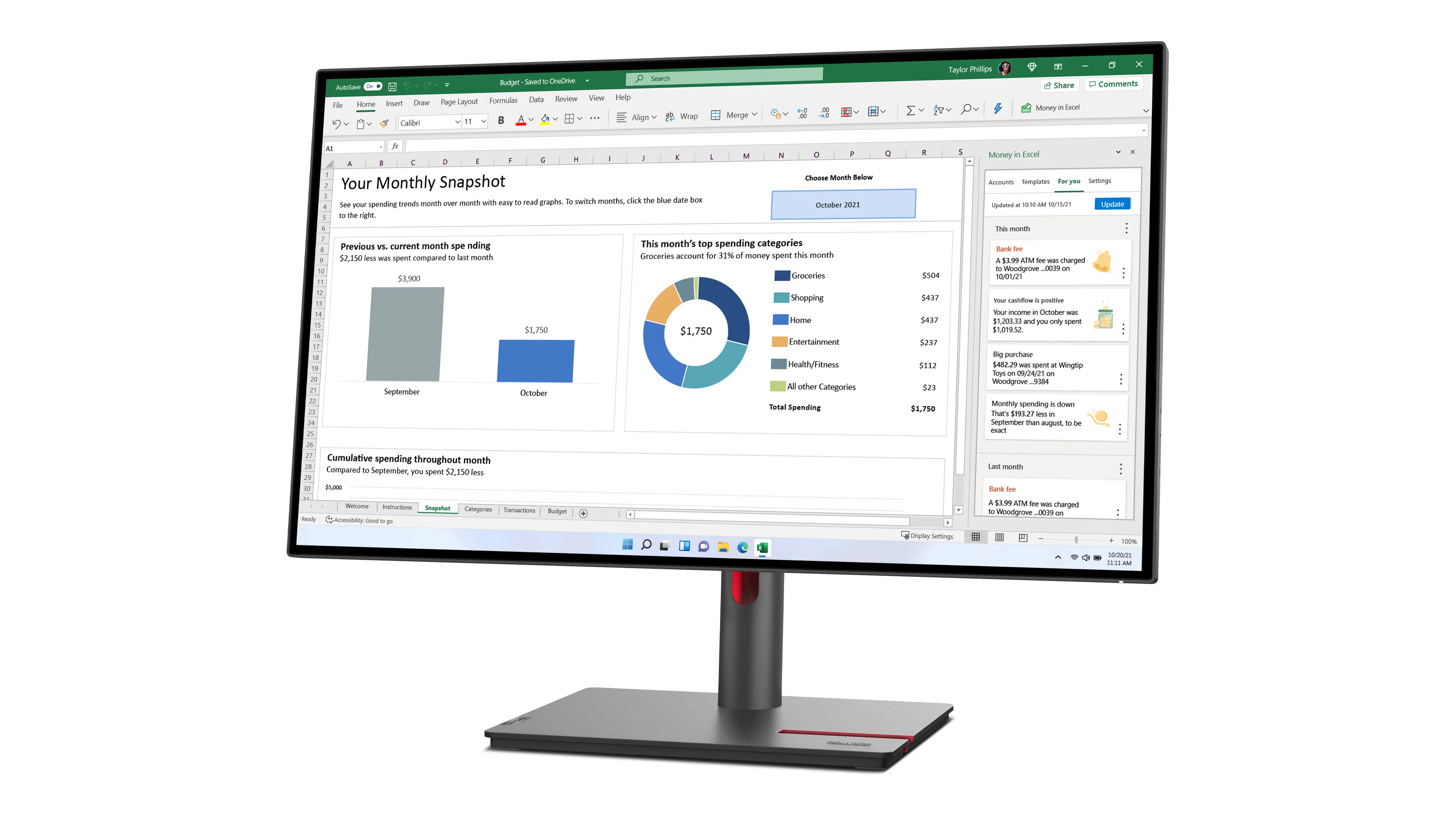 Lenovo 27" ThinkVision P27h-30 QHD, IPS - monitor