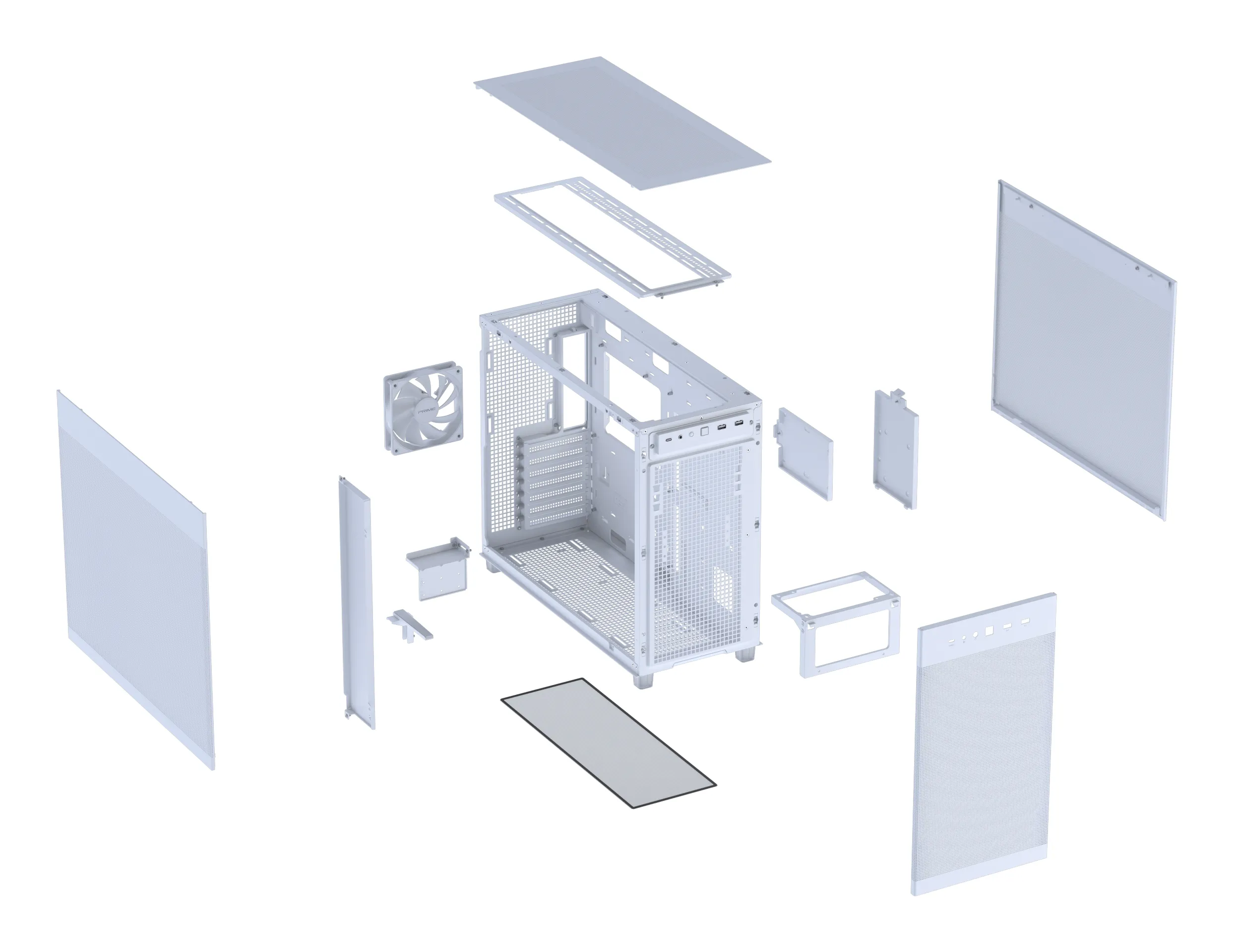 ASUS PRIME AP303 MESH midi-tower chassi, vit