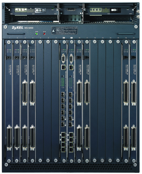 ZYXEL IES-6000M CHASSIS MSAN (2 OR 1 SLOT FOR MSC + 15 OR 16 SLOT FOR LINE CARD = 17-SLOT )