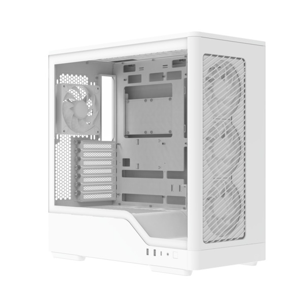 Aerocool D520A midi-tower chassi med RGB-belysning, vit