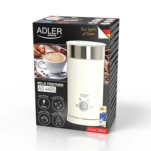 Adler AD 4495 elektrisk mj&ouml;lkskummare och mj&ouml;lkv&auml;rmare - Beige