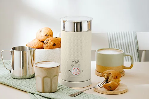 Adler AD 4495 elektrisk mj&ouml;lkskummare och mj&ouml;lkv&auml;rmare - Beige