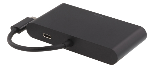 DELTACO USB-C dockningsstation, HDMI, RJ45, 1xUSB A, USB-C PD, svart