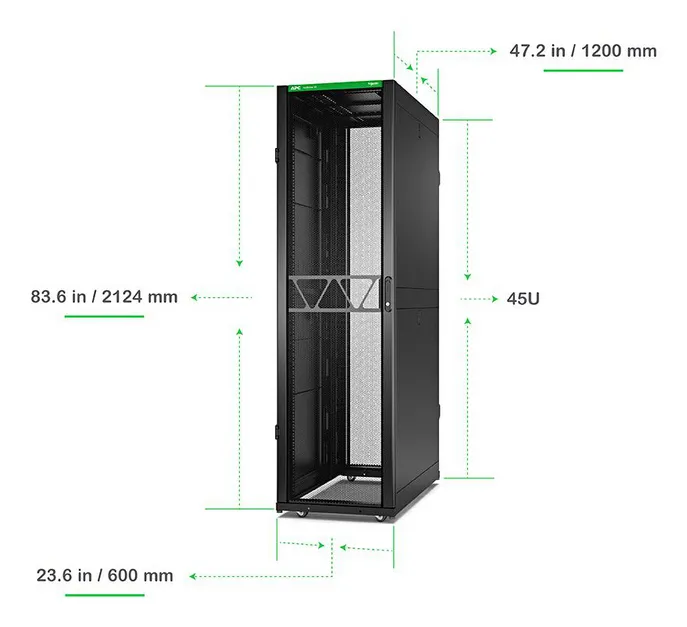 APC NetShelter SX Server Rack Gen 2 45U 2124H x 600W x 1200D mm w/ Sides Black