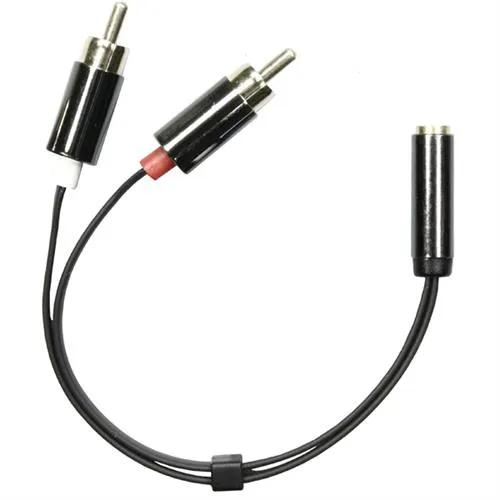 Deltaco RCA – 3.5mm - audio cable, male/female, 0.1 m, Black