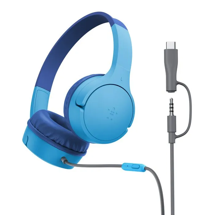 Belkin SoundForm Mini AUD010HQBL On-ear Headphones, Blue