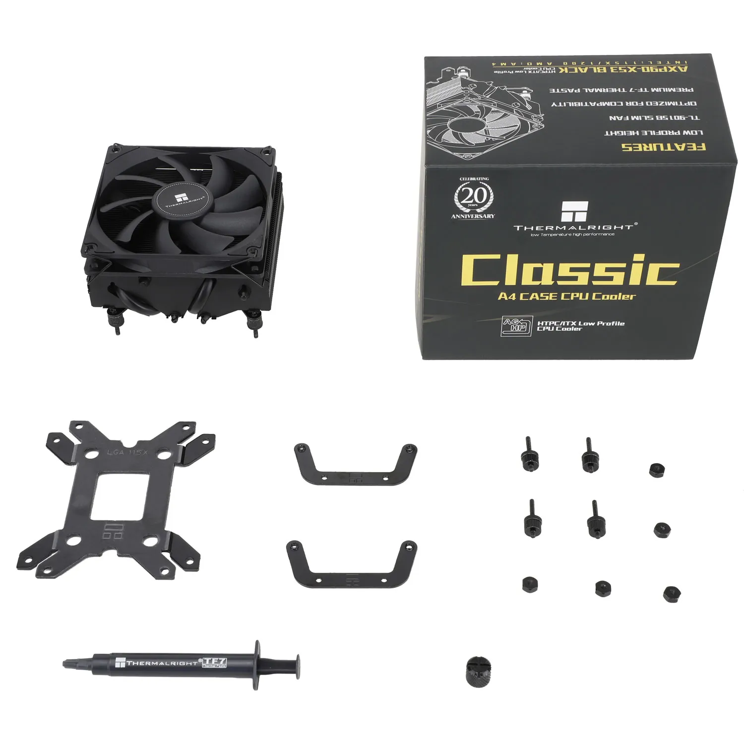 Thermalright AXP90-X53, 92 mm Low-profile CPU Cooler, Black