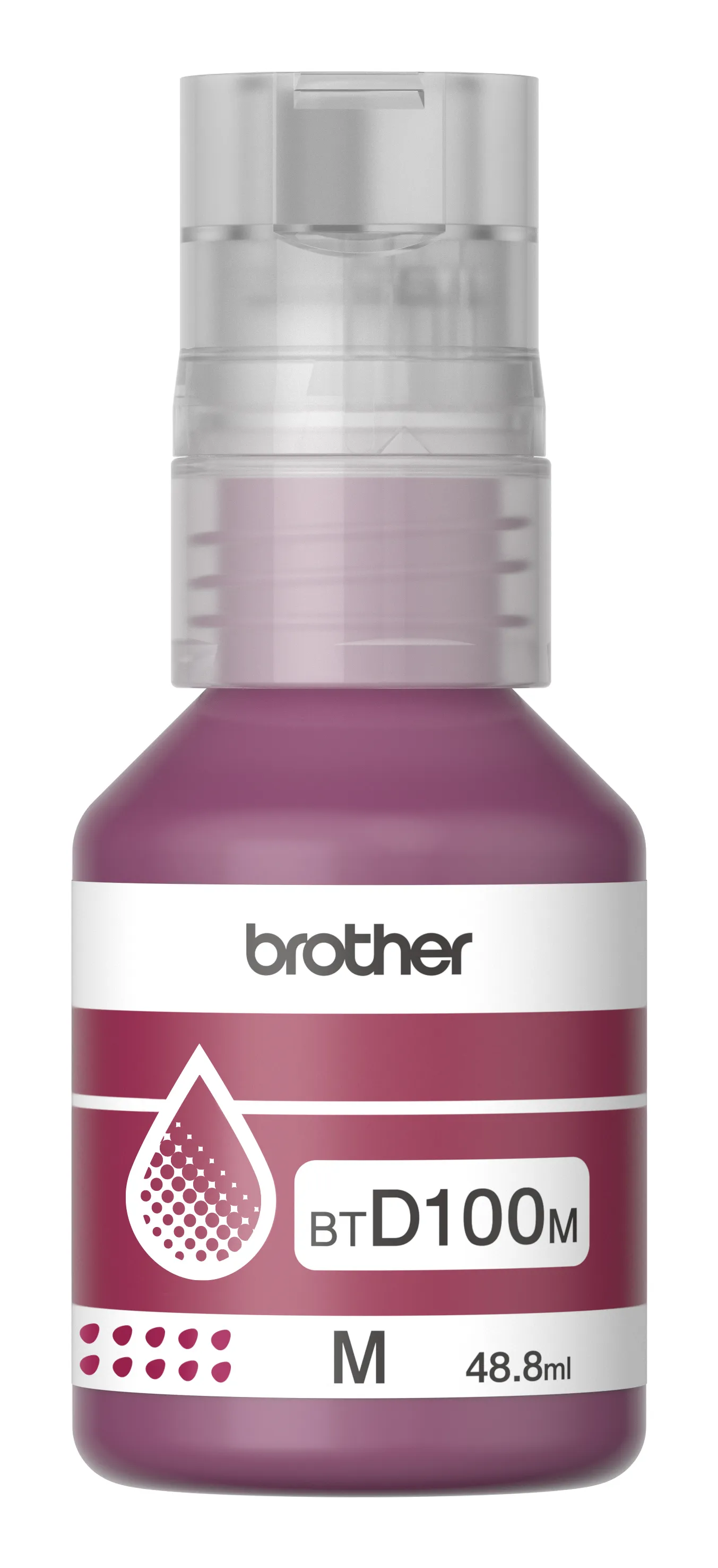 Brother BTD100M High Yield bl&auml;ckflaska, 48.8 ml, magenta