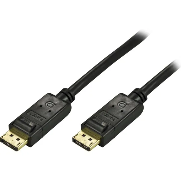 DELTACO DisplayPort monitorkabel, 20-pin ha - ha 2m, svart DELTACO DisplayPort monitorkabel, 20-pin ha - ha 2m, svart