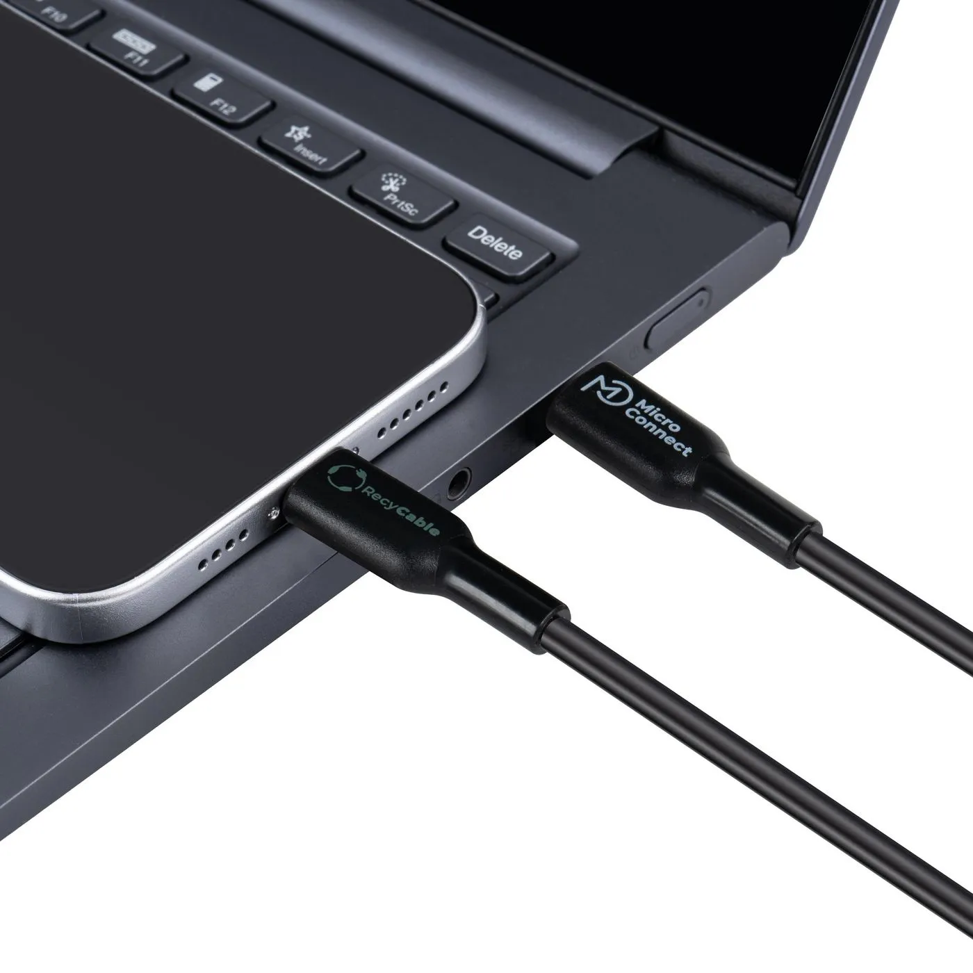 MicroConnect ECO-USB3.1CL2 ReConnect USB-C &ndash; Lightning kabel, 2 m, svart