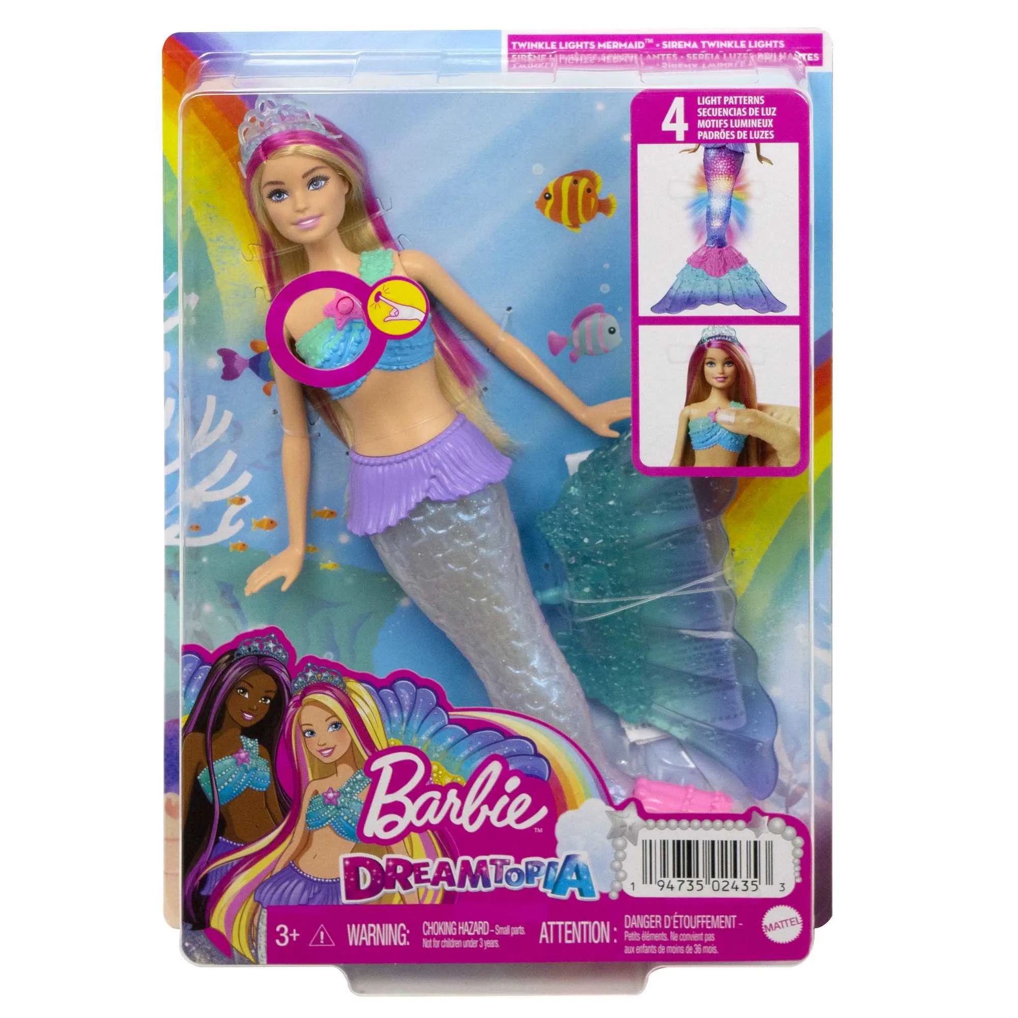Barbie Magic Light Mermaid Malibu Doll - HDJ36