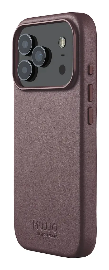 Mujjo Leather Case MagSafe, iPhone 17 Pro -suojakuori, Bronze Red