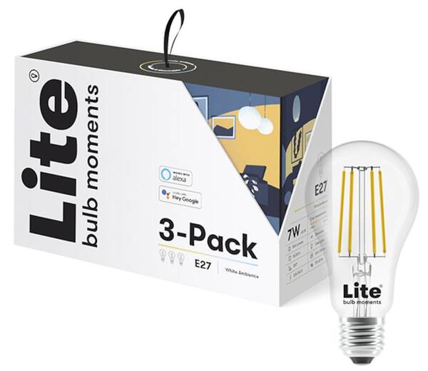 Lite bulb moments white ambience E27 filamentlampa - 3-Pack