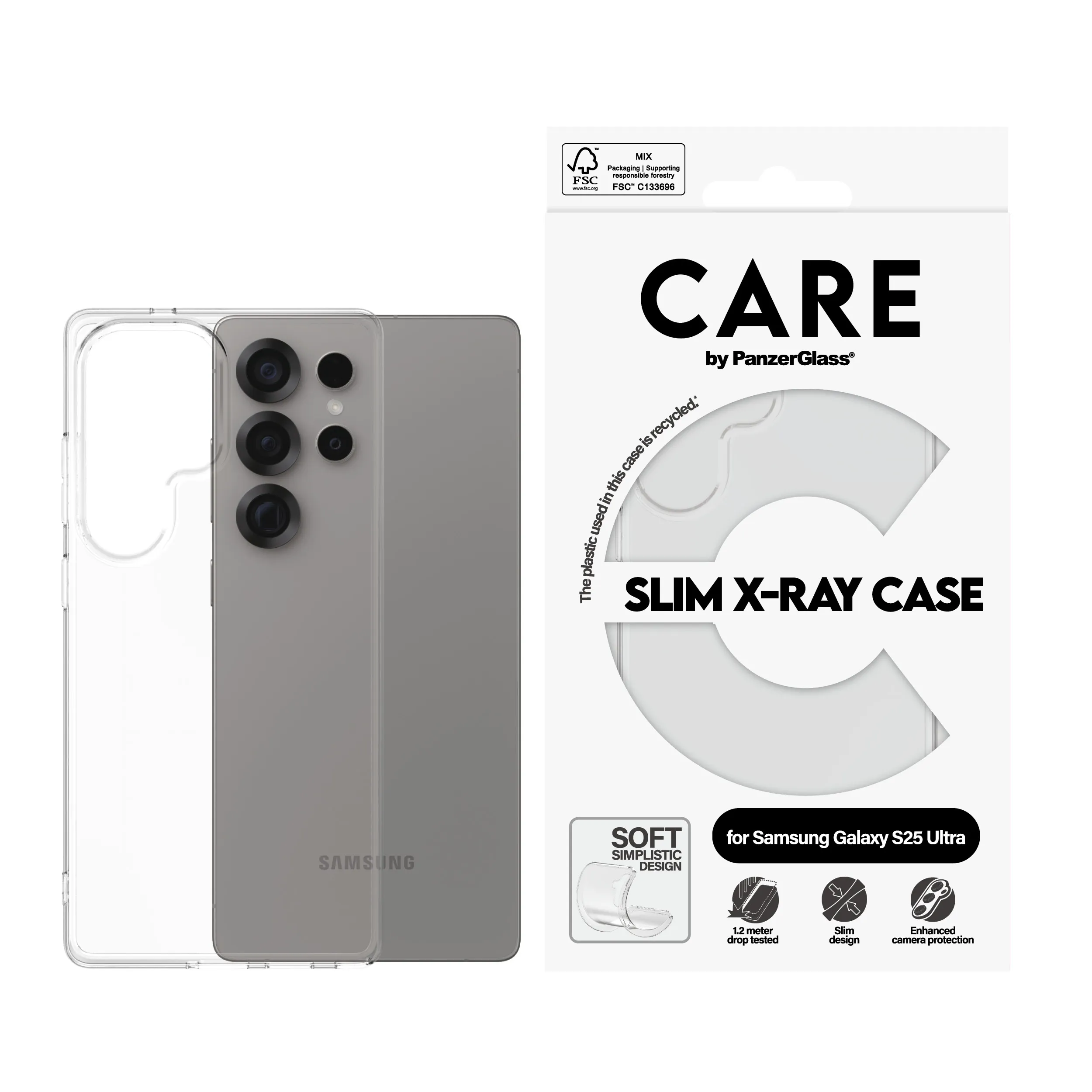 Care by PanzerGlass Galaxy S25 Ultra Slim X-Ray Case, Transparent