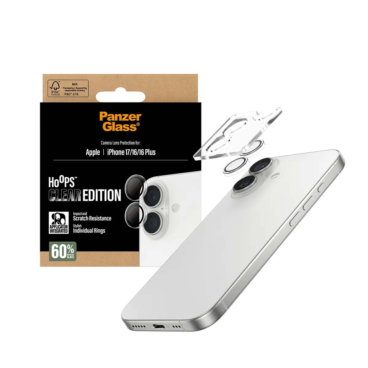 Panzerglass iPhone 17 / 16 / 16 Plus - lens protector, Hoopstransparent